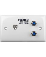 Wallplate Dual F Type Barrel 3GHz + Mod Socket