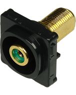 Digitek Recessed Black RCA Female to F Female Insert - Green