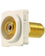 Digitek Recessed White RCA Female to F Female Insert - White