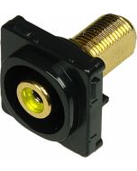 Digitek Recessed Black RCA Female to F Female Insert - Yellow