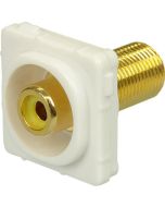 Digitek Recessed White RCA Female to F Female Insert - Yellow