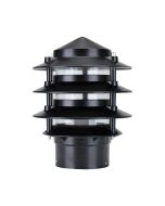 Three Tier Bollard Head Post Top Light Black - 10701