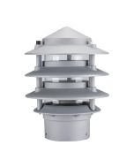 Three Tier Bollard Head Post Top Light Silver - 10702