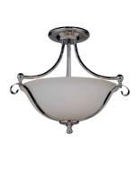 DALLAS 2LIGHT SEMI FLUSH CHROME PENDANT WITH OPAL MATT GLASS 1000134