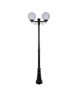 Siena Twin 25cm Spheres Tall Post Light Black - 15615	