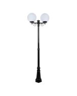 Siena Twin 30cm Spheres Tall Post Light Black - 15621	