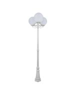 Siena Triple 30cm Spheres Tall Post Light White - 15637	