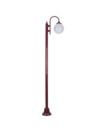 Lisbon Single Sphere Curved Arm Plain Post Light Burgundy - 15784	