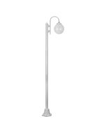 Lisbon Single Sphere Curved Arm Plain Post Light White - 15787	