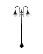 Monaco Twin Head Medium Post Light Black - 15837