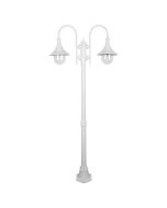 Monaco Twin Head Medium Post Light White - 15841