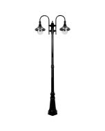 Monaco Twin Head Tall Post Light Black - 15849