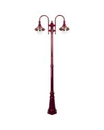 Monaco Twin Head Tall Post Light Burgundy - 15850