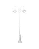 Monaco Twin Head Tall Post Light White - 15853	