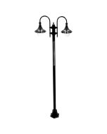 Monaco Twin Head Plain Post Light Black - 15867	