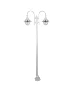 Monaco Twin Head Plain Post Light White - 15871	