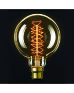 GLOBE ANTIQUE STYLE SPIRAL FILAMENT G95 25W B22AMBER (19284) BRILLIANT LIGHTING