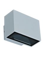 Block 6 Watt 240V Up/Down LED Wall Light Silver / Warm White - 19570