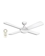 Lifestyle DC 52" 1300mm White Ceiling Fan With 24W Dimmable LED Light 5000K DLDC1345WR