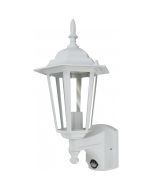 WHITE Tilbury Exterior Wall Lantern with Sensor