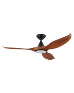 Noosa 52" 18W LED DC Ceiling Fan Teak & Black / Tri-Colour - 204116