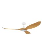 Noosa 60" 18W LED DC Ceiling Fan Bamboo & White / Tri-Colour - 204231