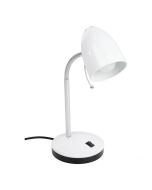 LARA TABLE LAMP 1X10W E27 WHITE WITH USB CHARGING 205277N