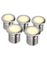 Vivid 3 Watt 12V Five Pack LED Deck Light Stainless Steel / Warm White - 21101