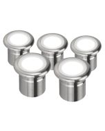 Vivid 3 Watt 12V Five Pack LED Deck Light Stainless Steel / White - 21102	