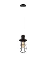 CLA LIGHTING IRON CAGE BLK CURVED E27 Pendants