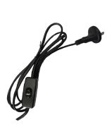 CLA LIGHTING FLEX & PLUG 240V POWER CORD INLINE SW BLK FP2WSB