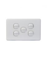 Cheetah Switch Horizontal 5 Gang 16AX/20A 250V (CHSW5G) GSM