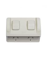 Hippo Double Outdoor Power Point IP54 10A (HPPP2G) GSM