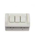 Hippo Double Outdoor Power Point With Extra Switch IP54 10A (HPPPSW2G) GSM