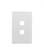 Leopard Switch Plate Vertical 2 Gang (LESWPV2GWHT) White GSM