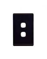 Leopard Switch Plate Vertical 2 Gang (LESWPV2GBLK) Black GSM