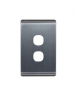 Leopard Switch Plate Vertical 2 Gang (LESWPV2GBA) Brushed Aluminium GSM