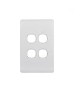 Leopard Switch Plate Vertical 4 Gang (LESWPV4GWHT) White GSM