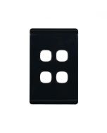 Leopard Switch Plate Vertical 4 Gang (LESWPV4GBLK) Black GSM