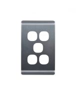 Leopard Switch Plate Vertical 5 Gang (LESWPV5GBA) Brushed Aluminium GSM