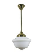 Standard Rod Set Pendant - 9" Victorian Schoolhouse / Polished Brass