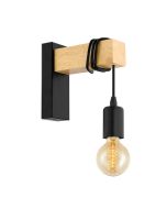 Townshend 1 Light Industrial Wall Light Black - 32917