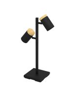 CARTAGENA TABLE LAMP 2X5W GU10 LED 4000K BLK/WOOD  390069N