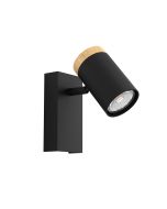 CARTAGENA SP 1X5W LED 4000K BLK/WOOD  39647N