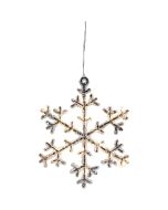 XMAS ICY HANG STAR DECORATION BROWN CLEAR 410791