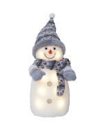 XMAS JOYLIGHT SNOWMAN DECORATION GREY 380MM 411222