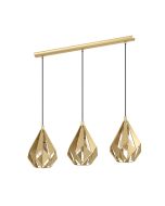 CARLTON PENDANT LIGHT 3X60W E27 BRASS MATT 2M 43909N