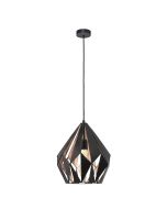 Carlton 1 Single Medium Pendant Black / Copper - 49254