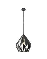 Carlton 1 Single Pendant Black / Silver - 49255