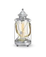 Bradford Vintage Hurricane Style Table Lamp Antique Silver - 49284